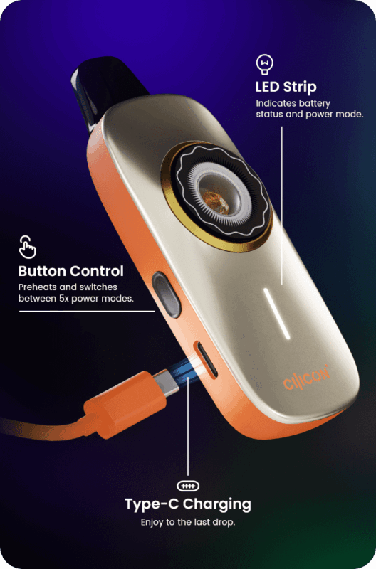 Button Control + Type-C Charging + LED Strip